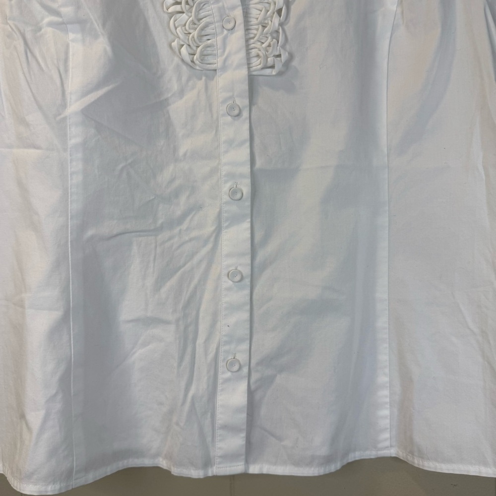 Talbots White Tank Top Women’s Size 14 Casual Vacation Summer Stretch - Picture 3 of 7